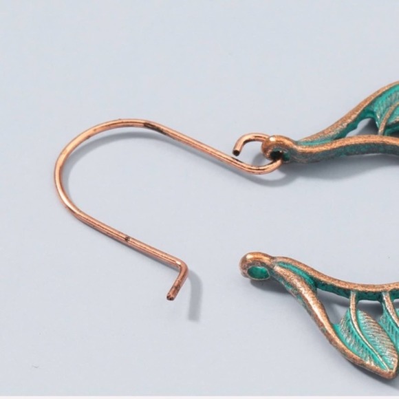 Boho Festival Turquoise Feather Earrings B0040 - Picture 8 of 13